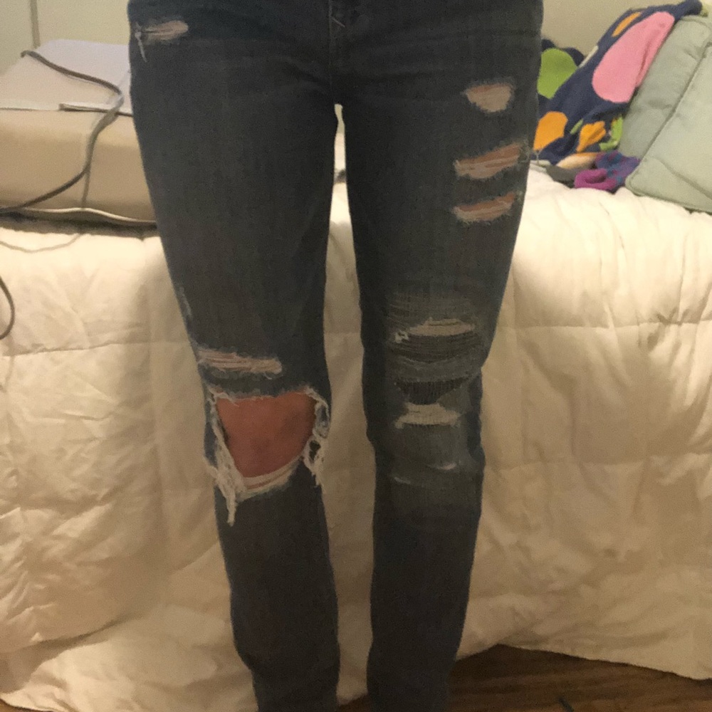 Express distressed jean legging